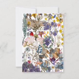 Bloem collage Hartelijk dank (wit) Bedankkaart