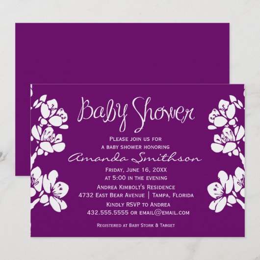 Bloem Collectie | BABY SHOWER | Uitnodiging (Voorkant / Achterkant)