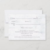 Bloem Confetti blauw en wit Uitnodiging (Achterkant)