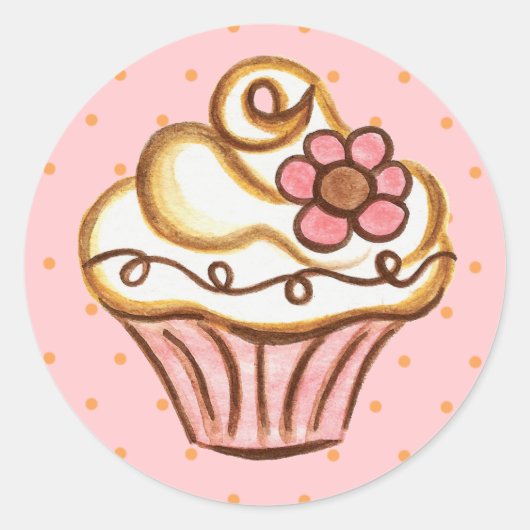 Bloem Cupcake Stickers (Voorkant)