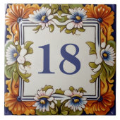  Bloem Custom House Nummer Tekenplaat Tegeltje (Voorkant)