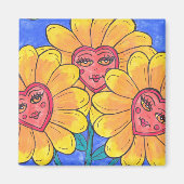 Bloem dames magneet (Voorkant)