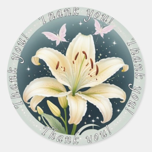 Bloem "Dank u" Sticker (Voorkant)