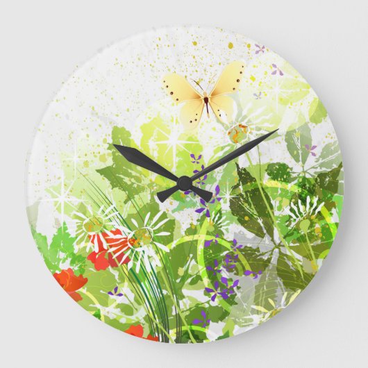 Bloem Decor 30 wandklokken & numerieke opties (Voorkant)