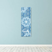 Bloem & denim triptiek (3-delig) blauwe canvas oms (Insitu (Houten vloer))