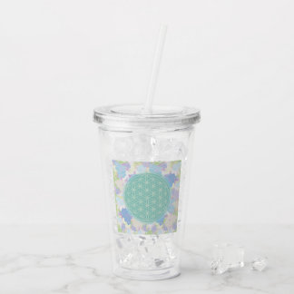 bloem des levens, acryl drinkbeker