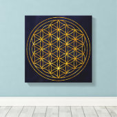 bloem des levens canvas afdruk (Insitu (Houten vloer))