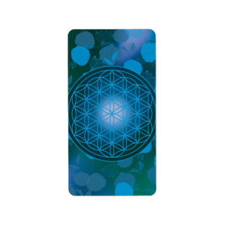 bloem des levens, chakra,zen,heilige geometrie, etiket
