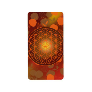 bloem des levens, chakra,zen,heilige geometrie, etiket