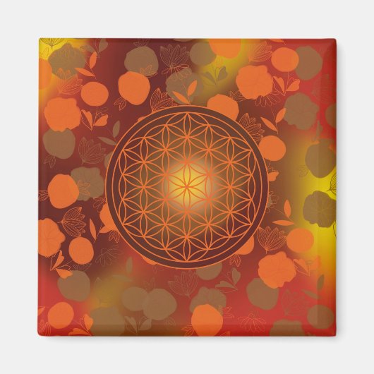 bloem des levens, chakra,zen,heilige geometrie, magneet (Voorkant)