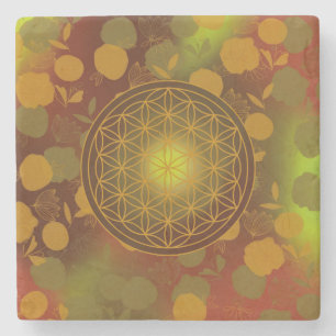 bloem des levens, chakra,zen,heilige geometrie, stenen onderzetter