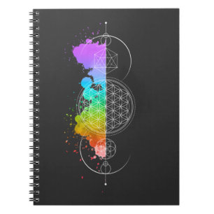 Bloem des levens - Heilige geometrie - Maan - Chak Notitieboek