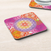 bloem des levens, heilige geometrie,zen, chakra, bier onderzetter (Linkerzijde)