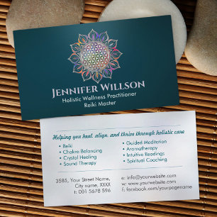 Bloem des levens in lotus visitekaartje