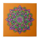 Bloem Des Levens - Indiase Mandala 1 Tegeltje (Voorkant)
