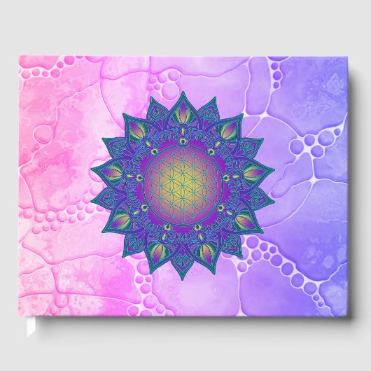 Bloem Des Levens - Indiase Mandala 3 Gastenboek (Voorkant)