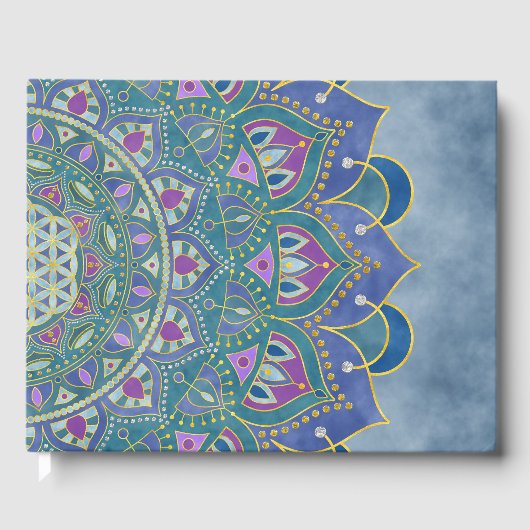Bloem Des Levens - Mandala India-stijl 1 Gastenboek (Voorkant)