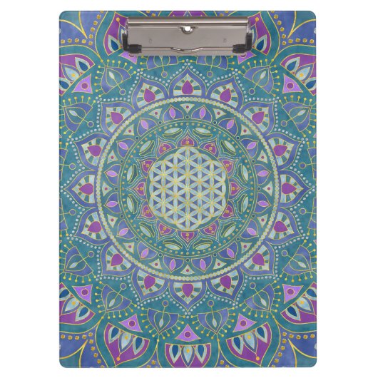 Bloem Des Levens - Mandala India Stijl 1 Klembord (Voorkant)