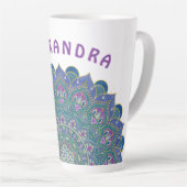 Bloem Des Levens - Mandala India Stijl 1 Latte Mok (Rechterhoek)
