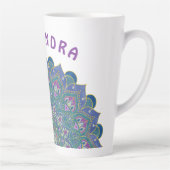 Bloem Des Levens - Mandala India Stijl 1 Latte Mok (Rechts)
