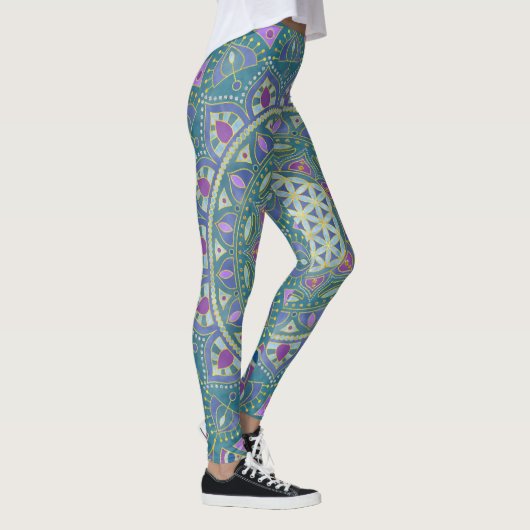 Bloem Des Levens - Mandala India Stijl 1 Leggings (Rechts)