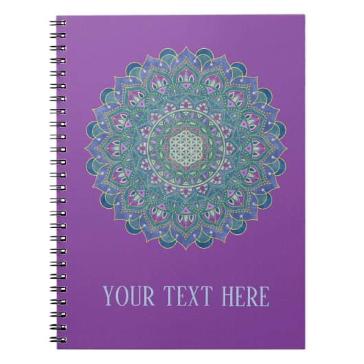 Bloem Des Levens - Mandala India-stijl 1 Notitieboek (Voorkant)