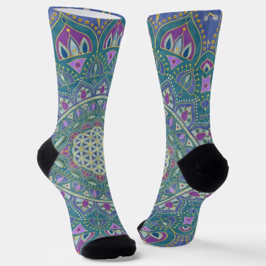 Bloem Des Levens - Mandala India Stijl 1 Sokken (Gebogen)