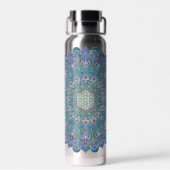 Bloem Des Levens - Mandala India Stijl 1 Waterfles (Achterkant)