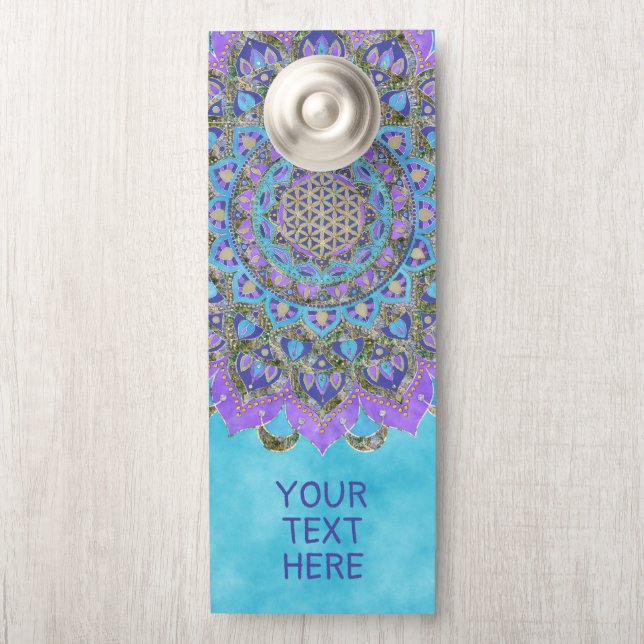 Bloem Des Levens - Mandala India Stijl 2 Deurhanger (Op knop)