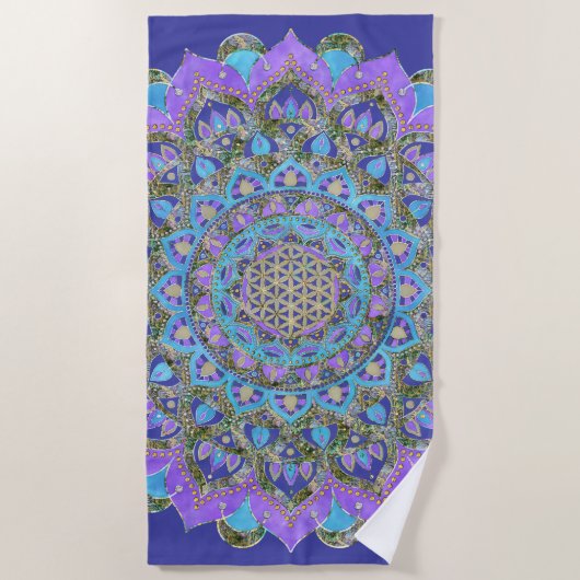 Bloem Des Levens - Mandala India Stijl 2 Strandlaken (Voorkant)