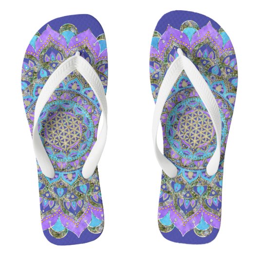 Bloem Des Levens - Mandala India Stijl 2 Teenslippers (Voetbed)