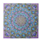 Bloem Des Levens - Mandala India Stijl 2 Tegeltje (Voorkant)