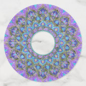 Bloem Des Levens - Mandala India Stijl 2 Wijnglaslabel (Achterkant)