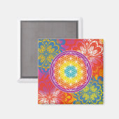 Bloem des levens mandala zen magneet (Voorkant / Achterkant)