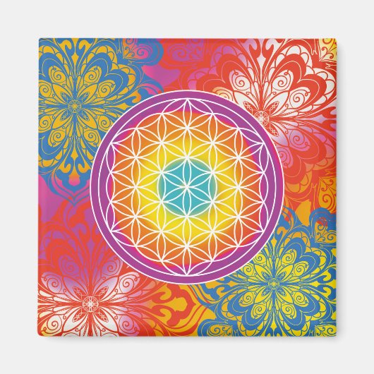 Bloem des levens mandala zen magneet (Voorkant)