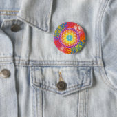 Bloem des levens mandala zen ronde button 5,7 cm (In situ)