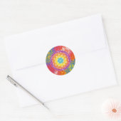Bloem des levens mandala zen ronde sticker (Envelop)