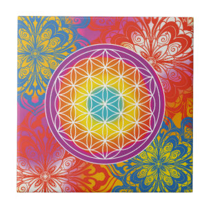 Bloem des levens mandala zen tegeltje