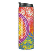 Bloem des levens mandala zen thermosbeker (Geroteerd rechts)