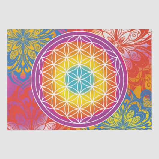 Bloem des levens mandala zen tissuepapier (Voorkant)
