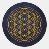 bloem des levens ronde sticker (Voorkant)
