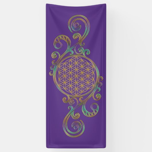 Bloem Des Levens - Spiraal Ornamenten 1 Spandoek (Verticaal)