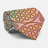 Bloem des Levens - stempel grunge patroon 1 Stropdas (Opgerold)