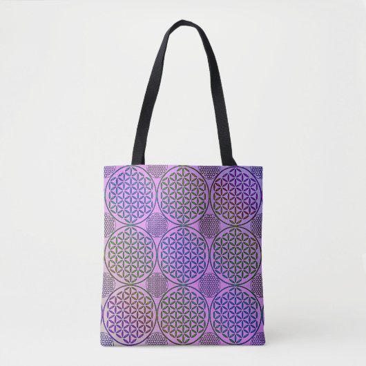 Bloem des Levens - stempel grunge patroon 3 Tote Bag (Voorkant)