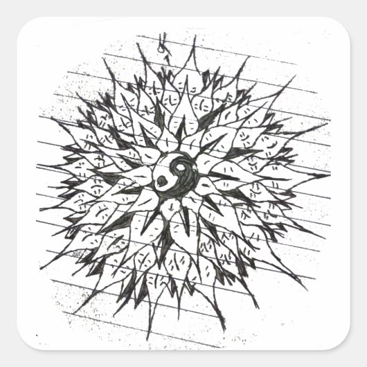 Bloem des Levens Vierkante Sticker (Voorkant)