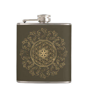 Bloem Des Levens - Vintage Ornamenten Mandala 2 Heupfles