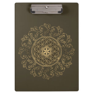 Bloem Des Levens - Vintage Ornamenten Mandala 2 Klembord
