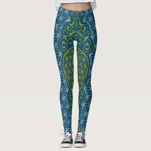 Bloem des Levens - vintage XI stempelpatroon Leggings