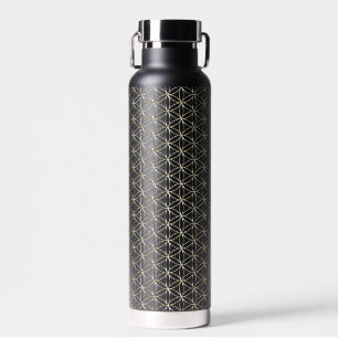Bloem Des Levens - wit gouden patroon Waterfles