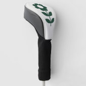 Bloem Diep Bos Groen Ivoren Witte Driver Golfheadcover (Schuin)